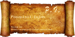 Poszpisil Ixion névjegykártya